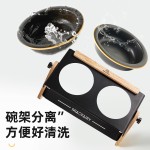 猫碗陶瓷实木碗架可调节斜面护颈狗碗双碗水碗慢食碗盆