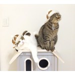 猫狗宠物秋冬皮毛一体麂皮绒护耳帽雷锋帽
