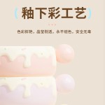 甜甜圈双子星陶瓷猫碗高脚宠物碗双碗恒温加热