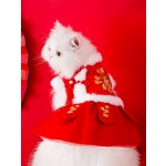 宠物公主裙猫咪狗狗马面裙布偶蓝猫小狗过年喜庆唐装冬季新年衣服