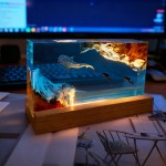 治愈海洋微景观氛围灯滴胶小夜灯送生日礼物创意鲸鱼桌面解压摆件