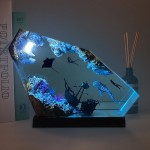 治愈海洋微景观氛围灯滴胶小夜灯送生日礼物创意鲸鱼桌面解压摆件