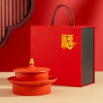 国潮文创天坛茶点果盘家用陶瓷婚庆乔迁礼品定制