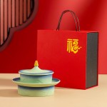 国潮文创天坛茶点果盘家用陶瓷婚庆乔迁礼品定制