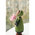 原创木雕摆件花器礼物高15厘米送2个小花瓶质朴田园风
