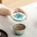 锦绣莲华家用陶瓷香炉室内檀香盘香熏香炉茶道小摆件香插香器