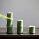 青竹品茗杯景德镇陶瓷手工小茶杯竹节杯创意主人杯中式酒杯