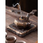 心经壶承日式鎏金铁釉小号粗陶壶承储水干泡台壶垫壶托养壶茶盘