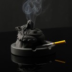 创意带盖防灰水泥烟灰缸古典江南新中式简约家用客厅摆件送男七夕
