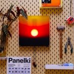 落日手拉灯壁挂升降日出夕阳氛围灯玄关挂画壁灯挂墙装饰生日礼物