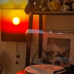落日手拉灯壁挂升降日出夕阳氛围灯玄关挂画壁灯挂墙装饰生日礼物