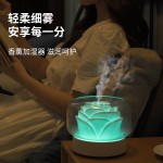 新款花随加湿器小型香薰机超声波精油家用卧室静音小夜灯创意礼物