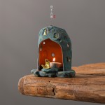 敦煌佛窟文创陶瓷蜡烛台香薰炉家用室内熏香多功能创意茶道香炉