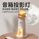 灯塔投影月亮氛围小夜灯治愈系生日礼物床头灯桌面蓝牙音箱中秋节