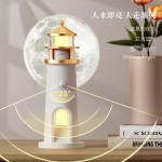 灯塔投影月亮氛围小夜灯治愈系生日礼物床头灯桌面蓝牙音箱中秋节