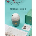 泊喜猫都督茶水分离陶瓷水杯泡茶杯子办公室便携带盖水杯礼盒送礼