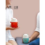 泊喜猫都督茶水分离陶瓷水杯泡茶杯子办公室便携带盖水杯礼盒送礼