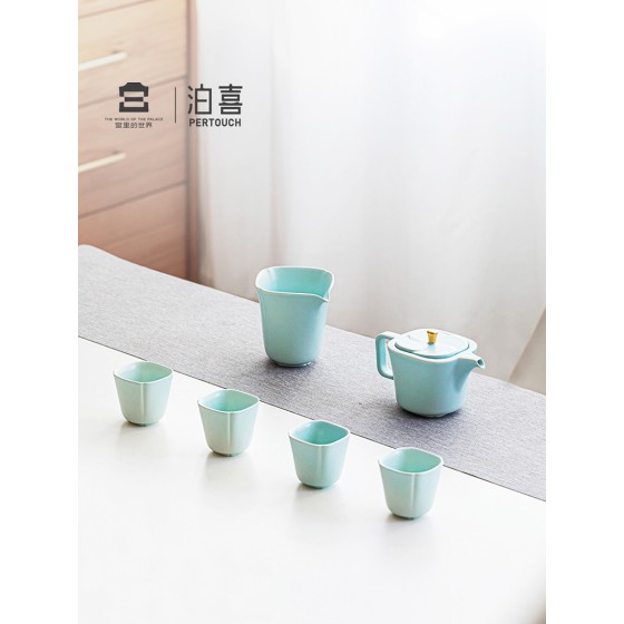 泊喜四合如意海棠功夫茶具套装轻奢高档旅行茶具家用简约礼盒送礼