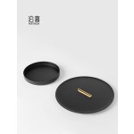 泊喜×无石天然乌金石茶盘整套家用简约干泡台整块套装干泡茶具