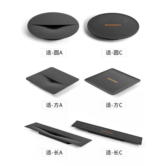 泊喜×无石天然乌金石茶盘整套家用简约干泡台整块套装干泡茶具